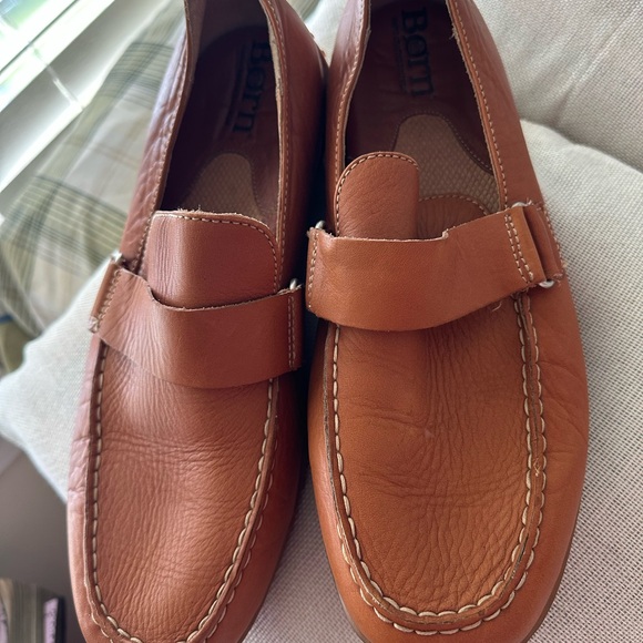 Born Men's Tan Leather Slip-On 👞 👞loafers - Picture 7 of 8